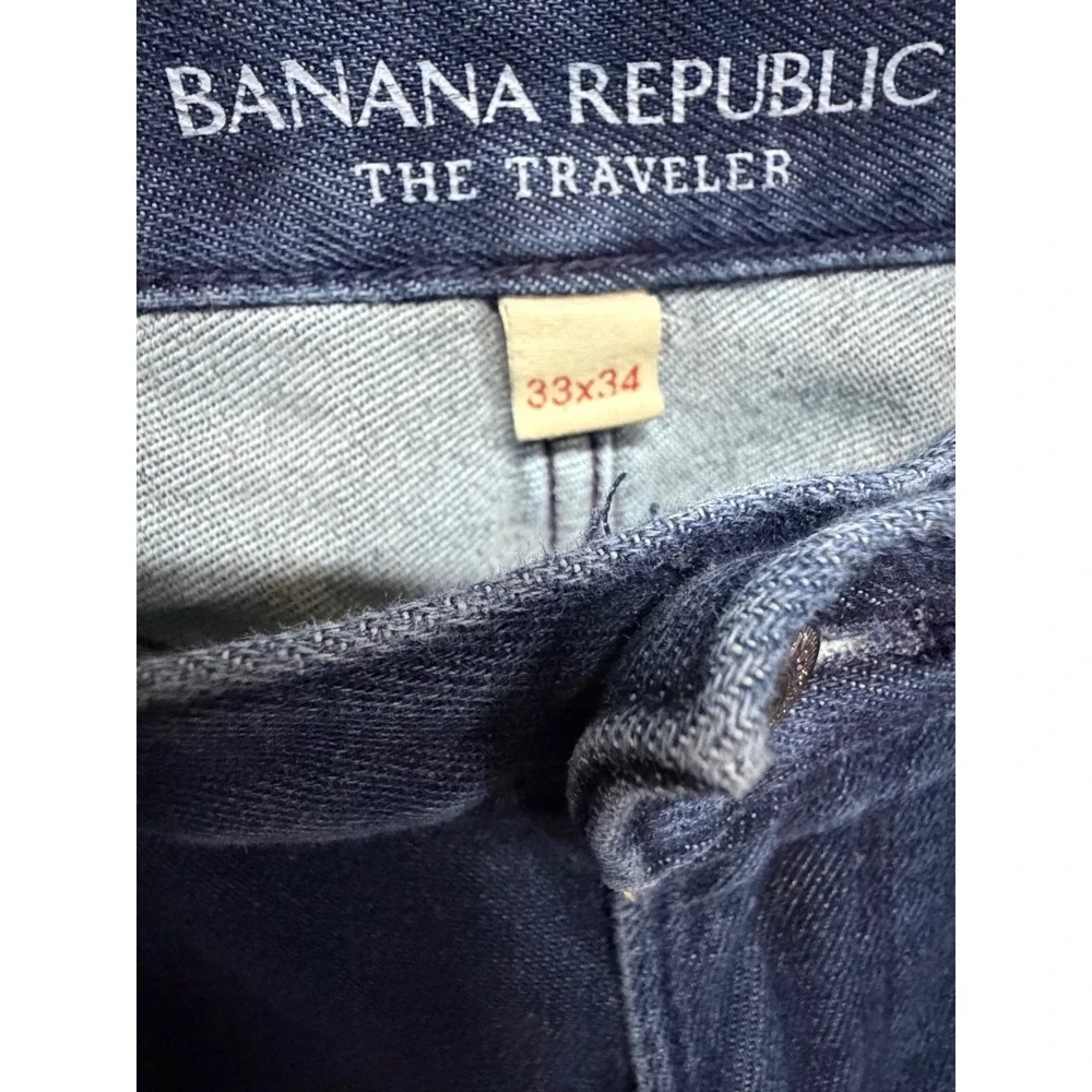 Banana Republic Traveler Jeans Slim Dark Wash 33 X 34 Men Denim Casual Stretch